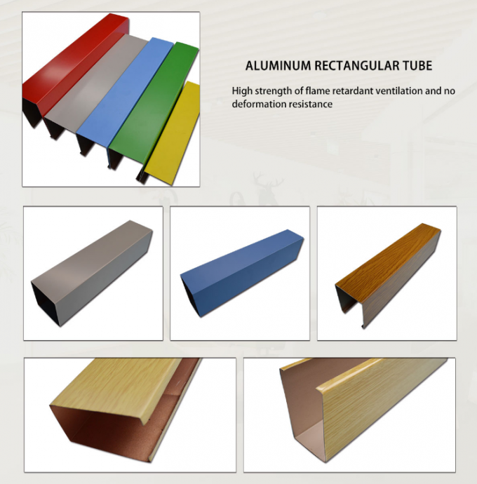 Pannelli per soffitti di legno del metallo del grano rettangolari/rivestimento composito di alluminio del pannello 